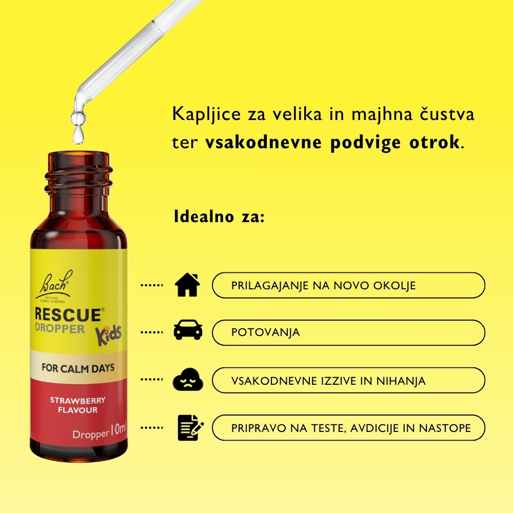 Bach RESCUE® KIDS, Kapljice za otroke, okus jagoda - slika 2